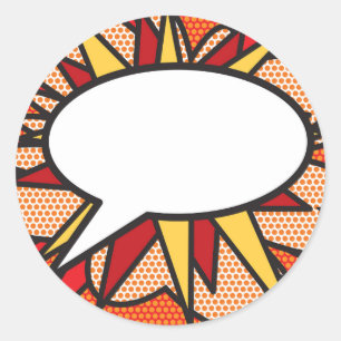 Personalised Comic Book Pop Art Speech Bubble Classic Round Sticker
