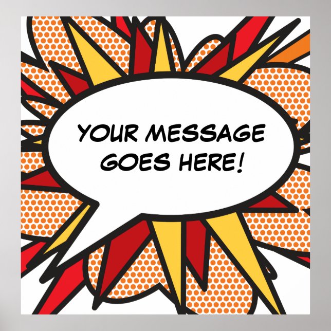 Personalised Comic Book Pop Art Speech Bubble Poster (Front)