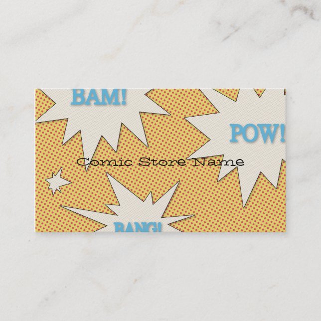 Personalised Comic Book Store Business Card (Front)