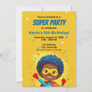 Personalised Comic Book Style Super Hero Invitatio Invitation