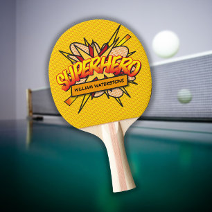 Personalised Comic Book Superhero Funny Modern Ping Pong Paddle