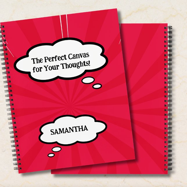 Personalised Comic Notebook | Red Pop Art Journal (Creator Uploaded)