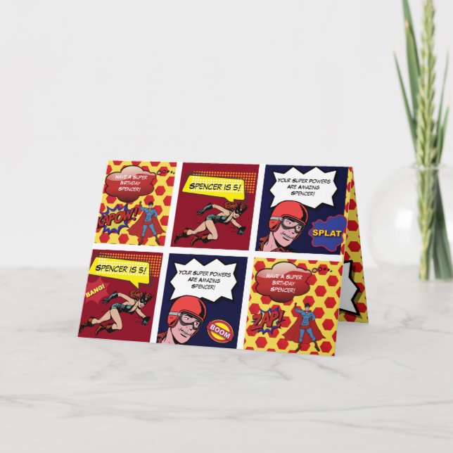 Personalised Comic Strip Birthday Card (Front)