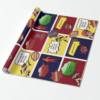 Personalised Comic Strip Birthday Wrapping Paper