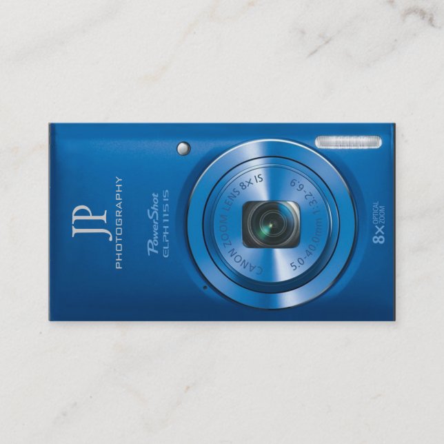 Personalised Compact Digital Camera Photographer Business Card (Front)