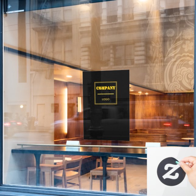 Personalised Company Black Modern Custom Business (Cafe Window)