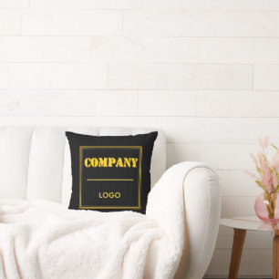 Personalised Company Black Modern Custom Business Cushion