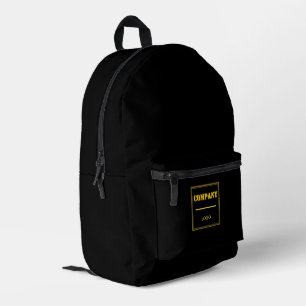 Personalised Company Black Modern Custom Business Printed Backpack