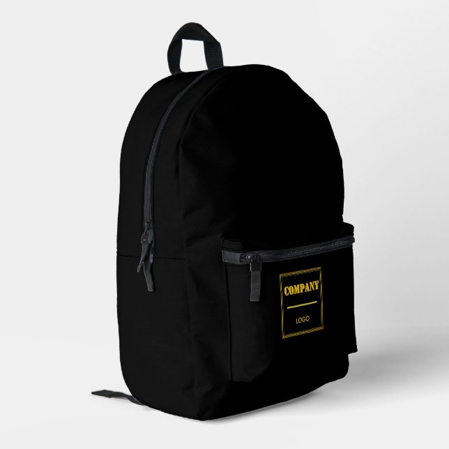 Personalised Company Black Modern Custom Business Printed Backpack (Back Corner Left)