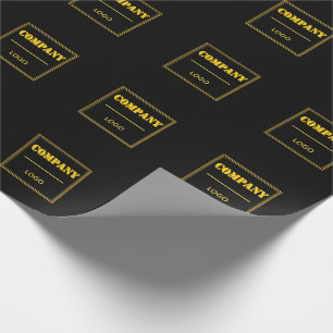 Personalised Company Black Modern Custom Business Wrapping Paper