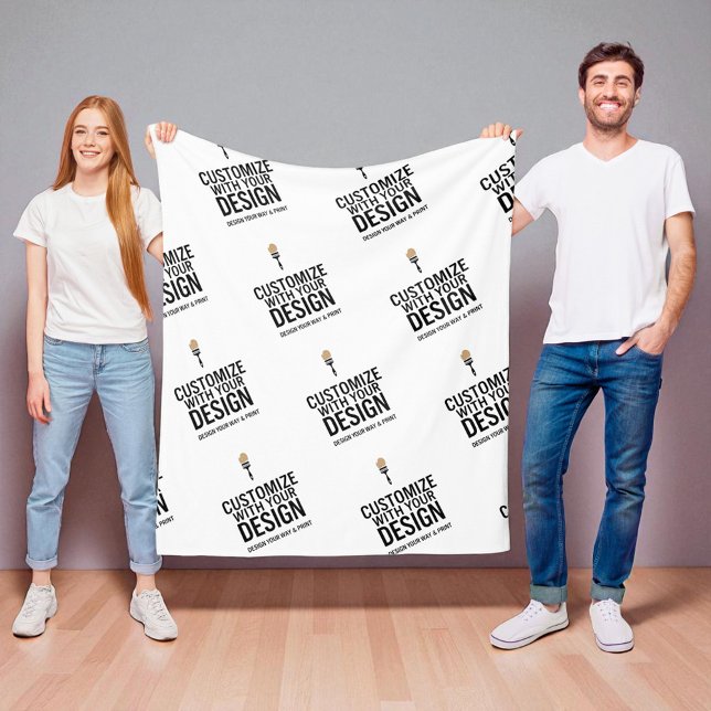 Personalised Company Branded Custom Minimalist  Fleece Blanket (Creator Uploaded)