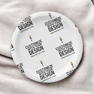 Personalised Company Branded Custom Minimalist  Paper Plate