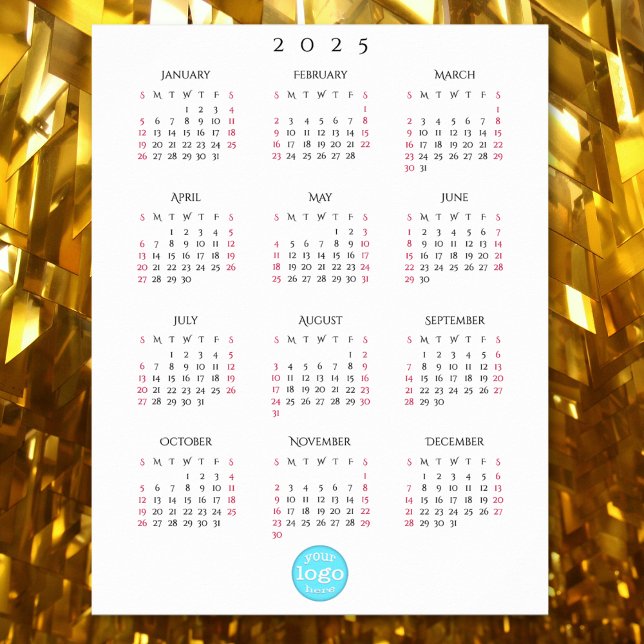Personalised Company Business Logo 2025 Calendar Poster (Personalized Company Business Logo 2025 Calendar Poster)