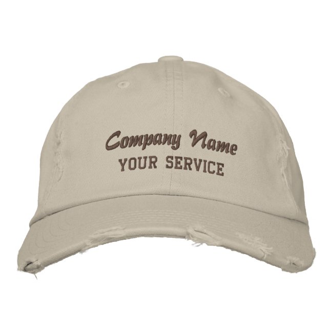 Personalised Company Distressed Chino Twill Cap (Front)