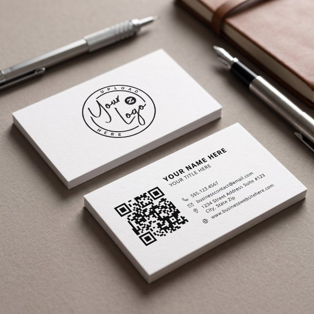 Personalised Company Logo Business Card (Simulated business cards on table)