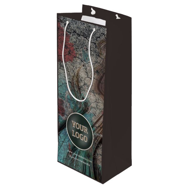 Personalised Company Logo | Own Brand Packaging Wine Gift Bag (Back Angled)