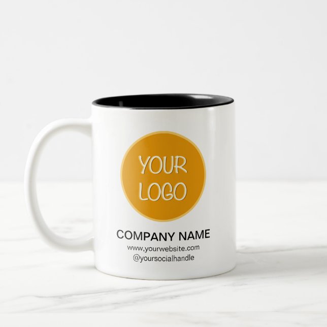 Personalised Company Logo Promotional Business Two-Tone Coffee Mug (Left)