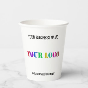 Personalised Company Logo Text Paper Cups Template