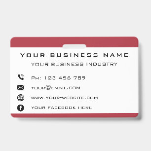 Personalised Company Your Business Name Badge ID Badge