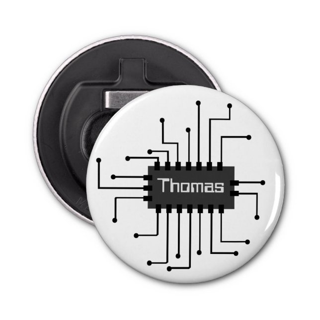 Personalised Computer IC Chip Image Bottle Opener (Front)