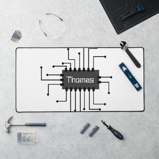 Personalised Computer IC Chip Image Desk Mat (Workstation)