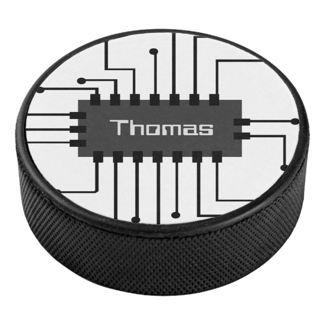 Personalised Computer IC Chip Image Hockey Puck (3/4)