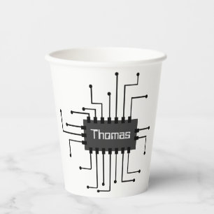 Personalised Computer IC Chip Image Paper Cups