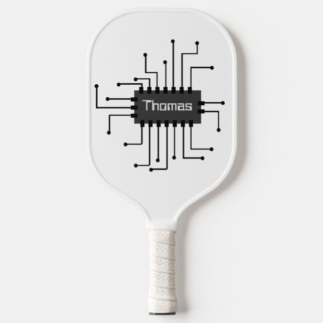 Personalised Computer IC Chip Image Pickleball Paddle (Front)