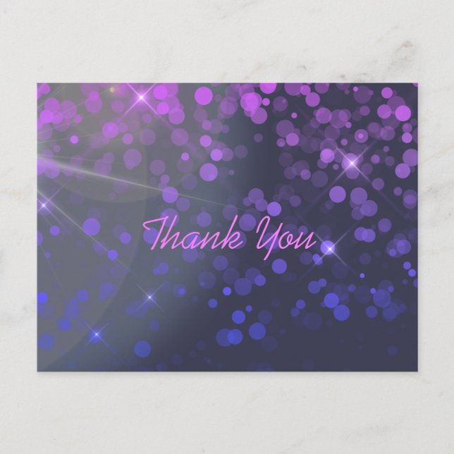 Personalised Confetti Pink Blue Thank You Postcard (Front)