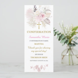 Personalised  Confirmation Girl Prayer  Card