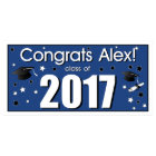 Personalised Congrats Graduate Party Banner Blue