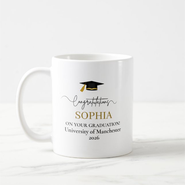 Personalised Congrats Graduation 2026  Coffee Mug (Left)