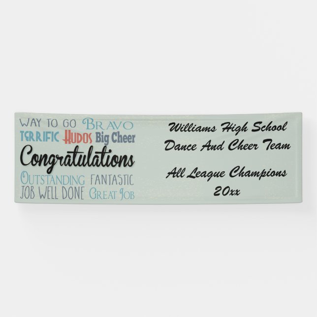 Personalised Congratulations Modern Typography Banner (Horizontal)