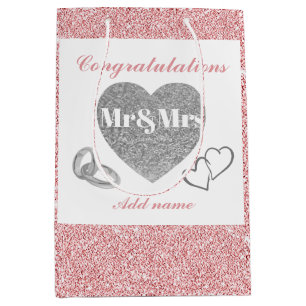 Personalised congratulations mr&mrs gift bag