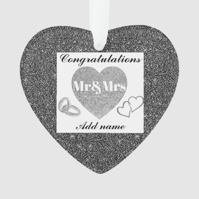 Personalised congratulations mr&mrs ornimant gift ornament (Front)