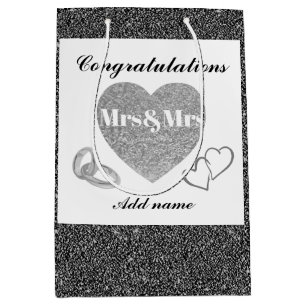 Personalised congratulations mrs&mrs gift bag