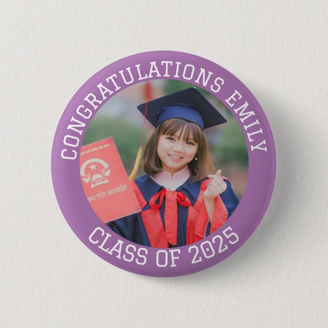 Personalised Congratulations Name Age class of 6 Cm Round Badge (Front)