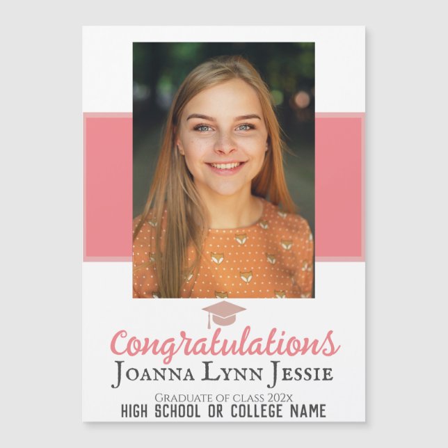Personalised Congratulations script Graduate Photo (Front)
