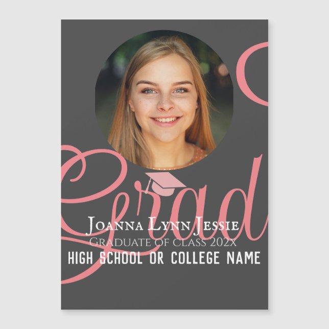 Personalised Congratulations script Graduate Photo (Front)