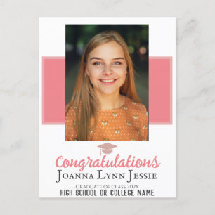 Personalised Congratulations script Graduate Photo Postcard