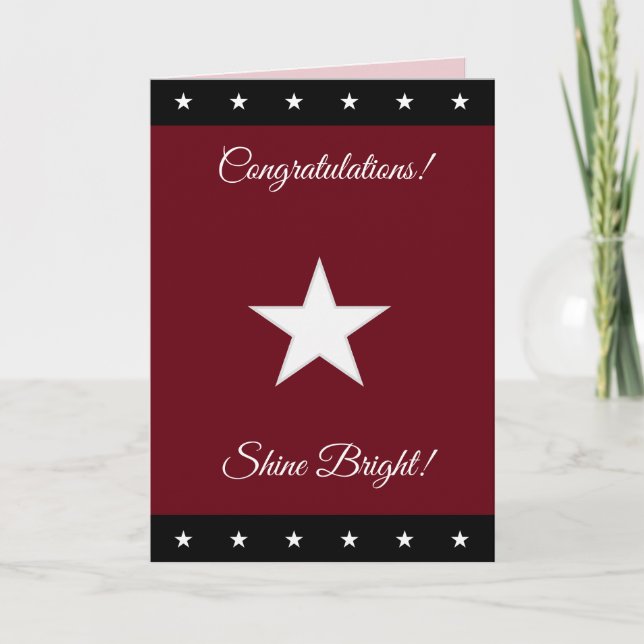 Personalised Congratulations Shine Bright Star Car Card (Front)