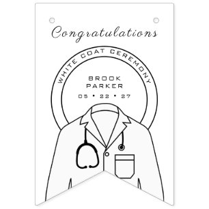 Personalised Congratulations White Coat Ceremony Bunting