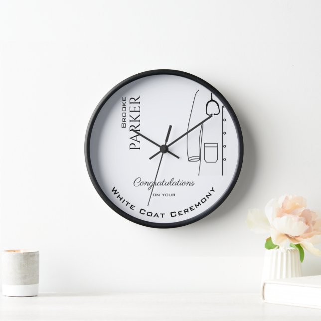 Personalised Congratulations White Coat Ceremony   Clock (Home)