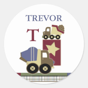 Personalised Construction Name Sticker