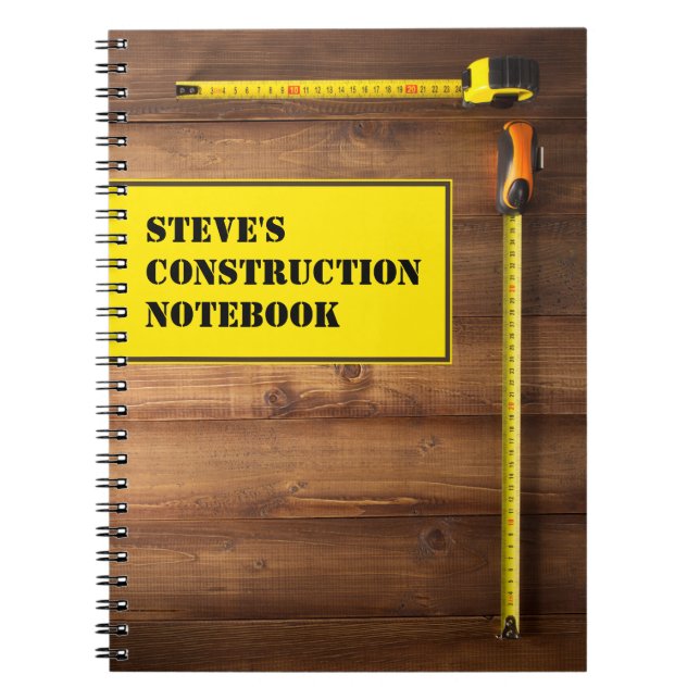Personalised Construction Notebook (Front)