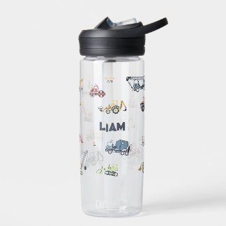 Personalised Construction Truck Water Bottle