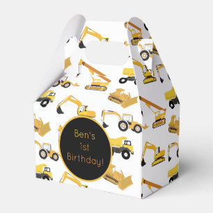 Personalised Construction Trucks Favour Box