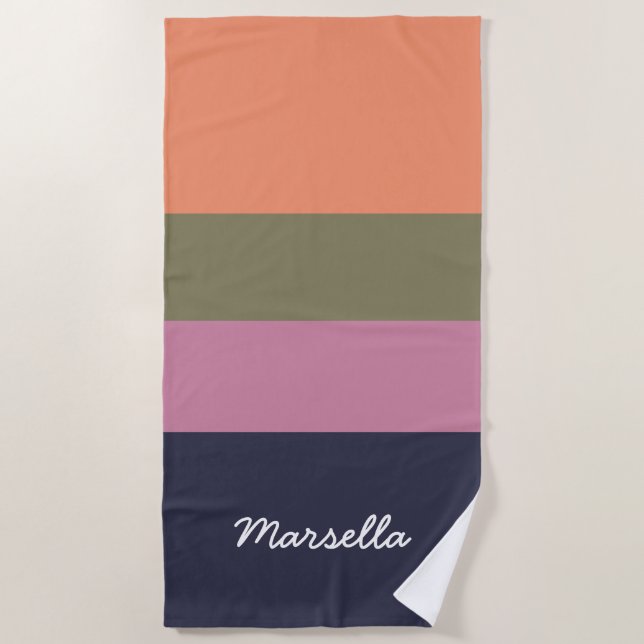 Personalised Contemporary Candy Bar Hoop Beach Towel (Front)
