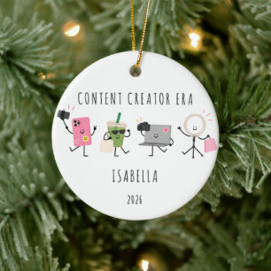 Personalised Content Creator Christmas Ornament
