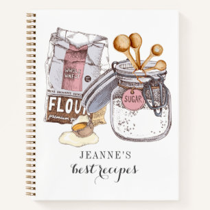 Personalised Cook Baker Chef Recipes Template Notebook